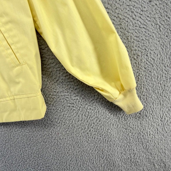 Vintage 70s Bomber Jacket Mens Small Yellow Zip Bomber Talon Pockets Lightweight - Picture 2 of 10